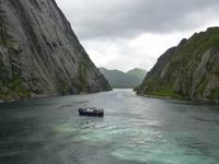 Trollfjord - Blick zur Mündung