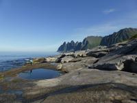 Melfjord und die Bergkette Okshornan
