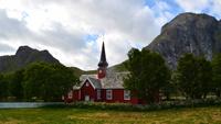 196 Lofoten, Kirche Flakstad