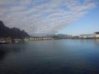 Blick auf den Hafen vo Svolvaer