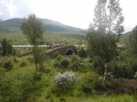 historische Brücke am Königsweg auf dem Dovrefjell