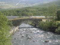 historische Brücke am Königsweg auf dem Dovrefjell