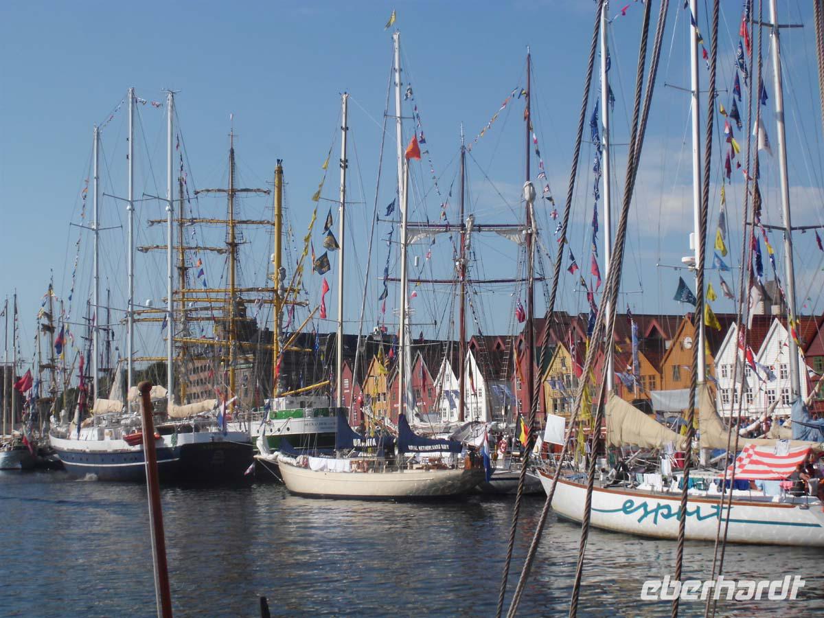 Segler im Vogen von Bergen