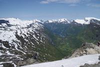 Blick vom Dalsnibba auf den Geirangerfjord, Norwegen