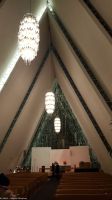 Die Tromsdalen kirke - besser bekannt als Tromsø Eismeerkathedrale
