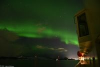 Nordlicht, Nordlys über dem Seegebiet der Folda kurz vor Rørvik im Vikna Archipel