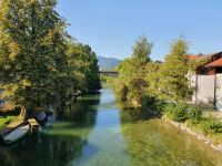 Gmund, die Mangfall verlässt den Tegernsee