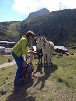 Wanderleiterin Herta kann auch gut mit Tieren