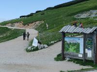 Einige Gäste unternehmen auf dem Schneeberg eine kleine Wanderung