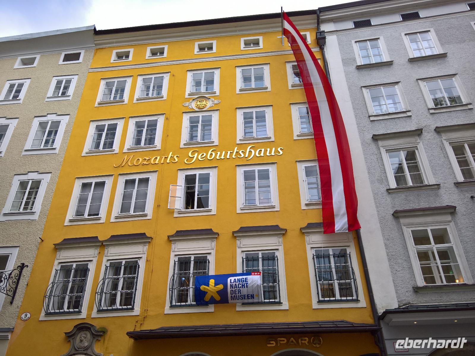 Das Geburtshaus von Wolfgang Amadeus Mozart in Salzburg.