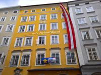 Das Geburtshaus von Wolfgang Amadeus Mozart in Salzburg.