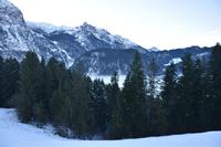 077 Abtenau, Blick auf den Nebel in der Au und den Plattenstein