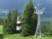 Mit der Seilbahn geht es wieder nach unten