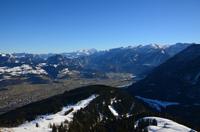 068 Roßfeldhöhenstraße-Postalm, Hoher Dachstein, Tennengebirge und Salzachtal mit Golling, wie wir es leider nicht sahen