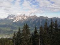 Blick aus der Bahn zum Dachstein