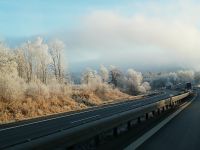 Herrliche Raureiflandschaft bei der Anreise