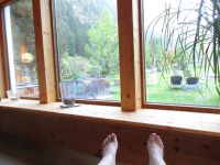 Blick aus dem Sauna-Ruheraum