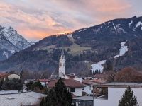 Blick zur Slalompiste für den Weltcup der Damen am Hochstein.