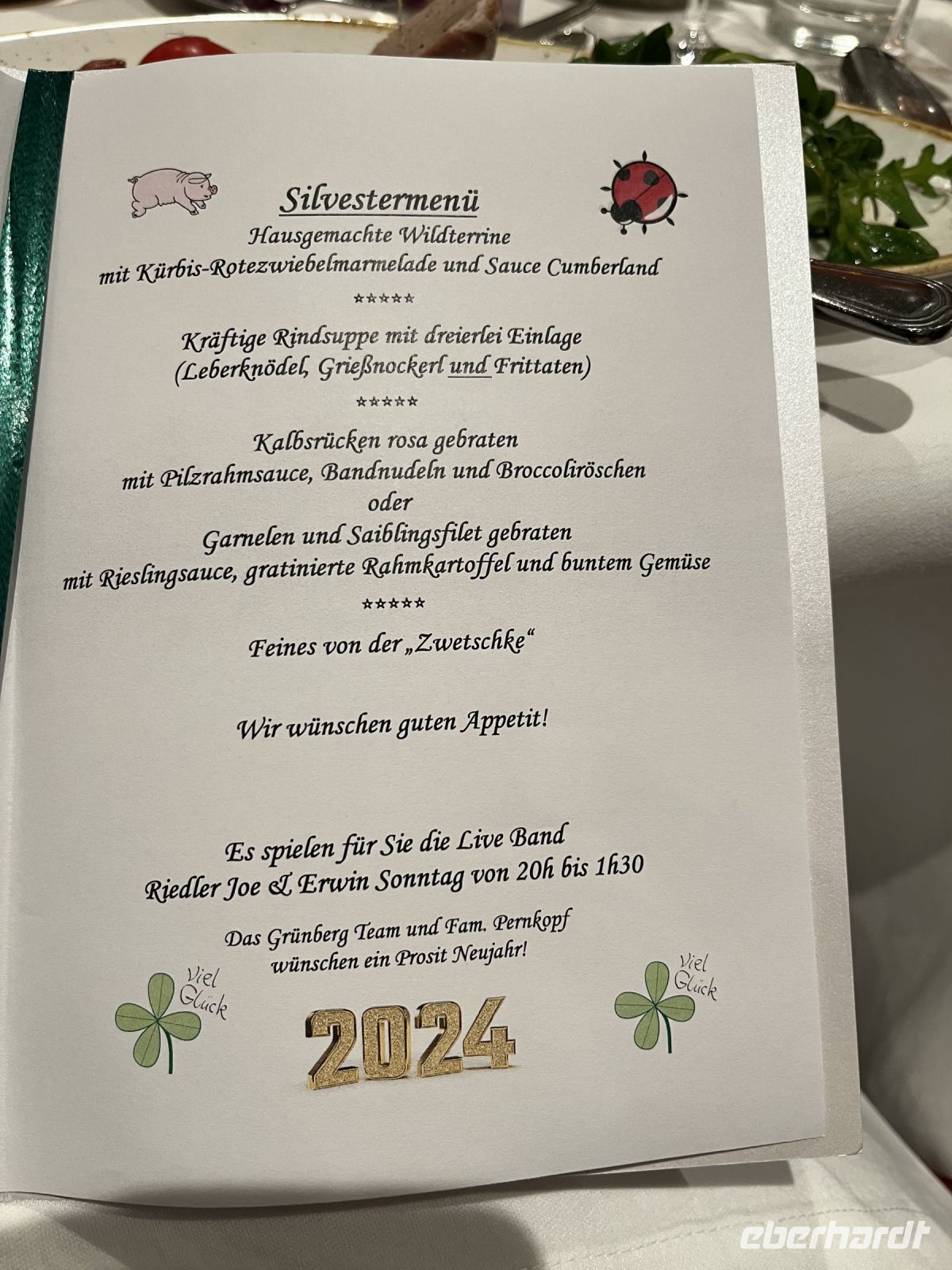 Das Menü am Silvesterabend - kaum zu toppen