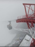 bescheidene Sicht & leichter Schneegriesel