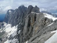 Blick Richtung Hängebrücke und Dachsteinmassiv