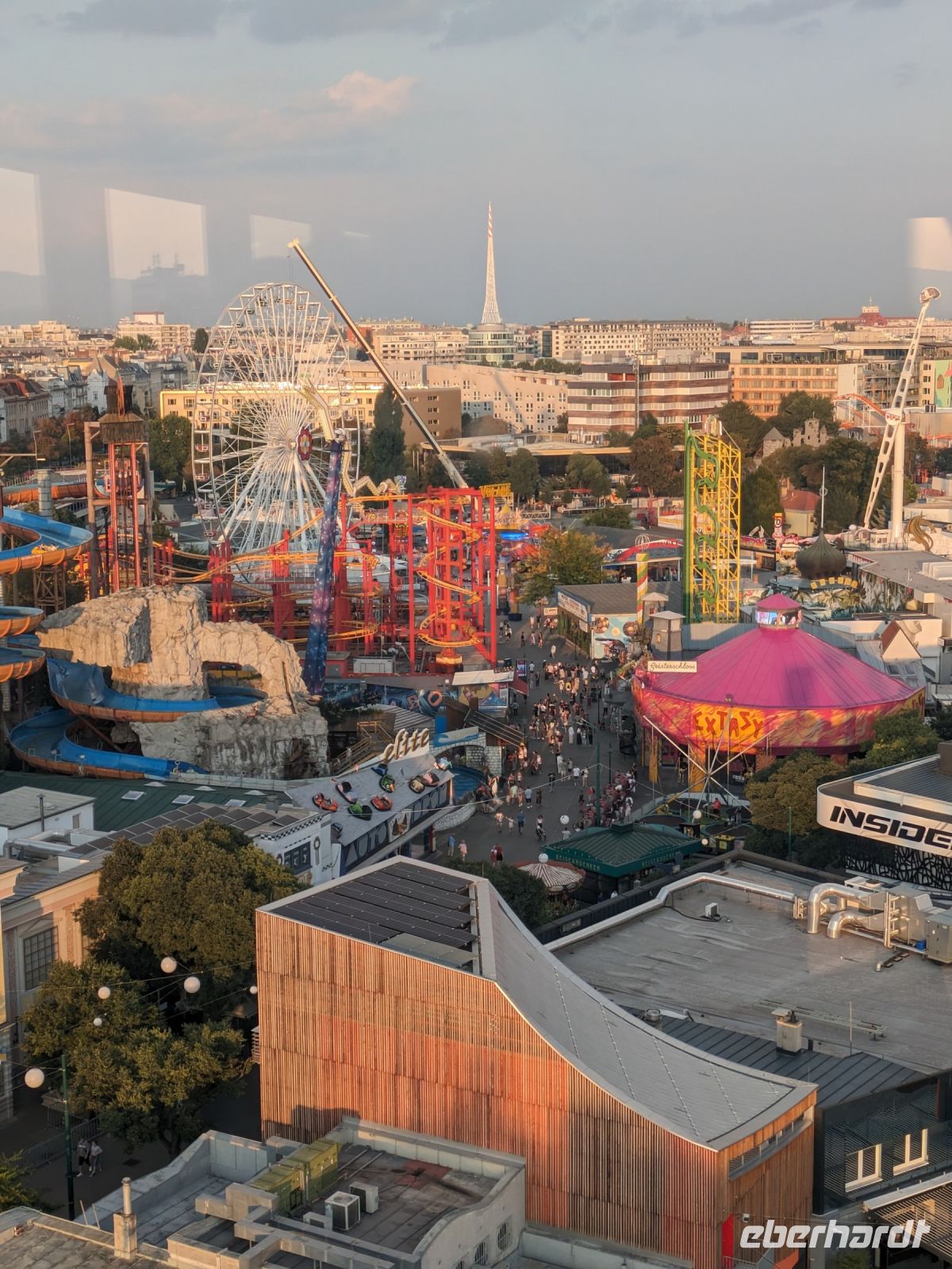 Blick vom Riesenrad auf den Prater