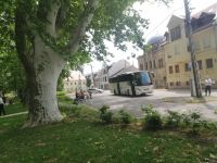 Ausflug nach Sopron in Ungarn, Busparkplatz in Sopron