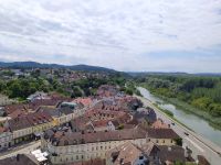 Besichtigung von Kloster Melk, Blick auf Donau (Nebenarm)