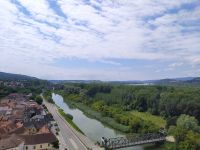 Besichtigung von Kloster Melk, Blick auf Donau (Nebenarm)