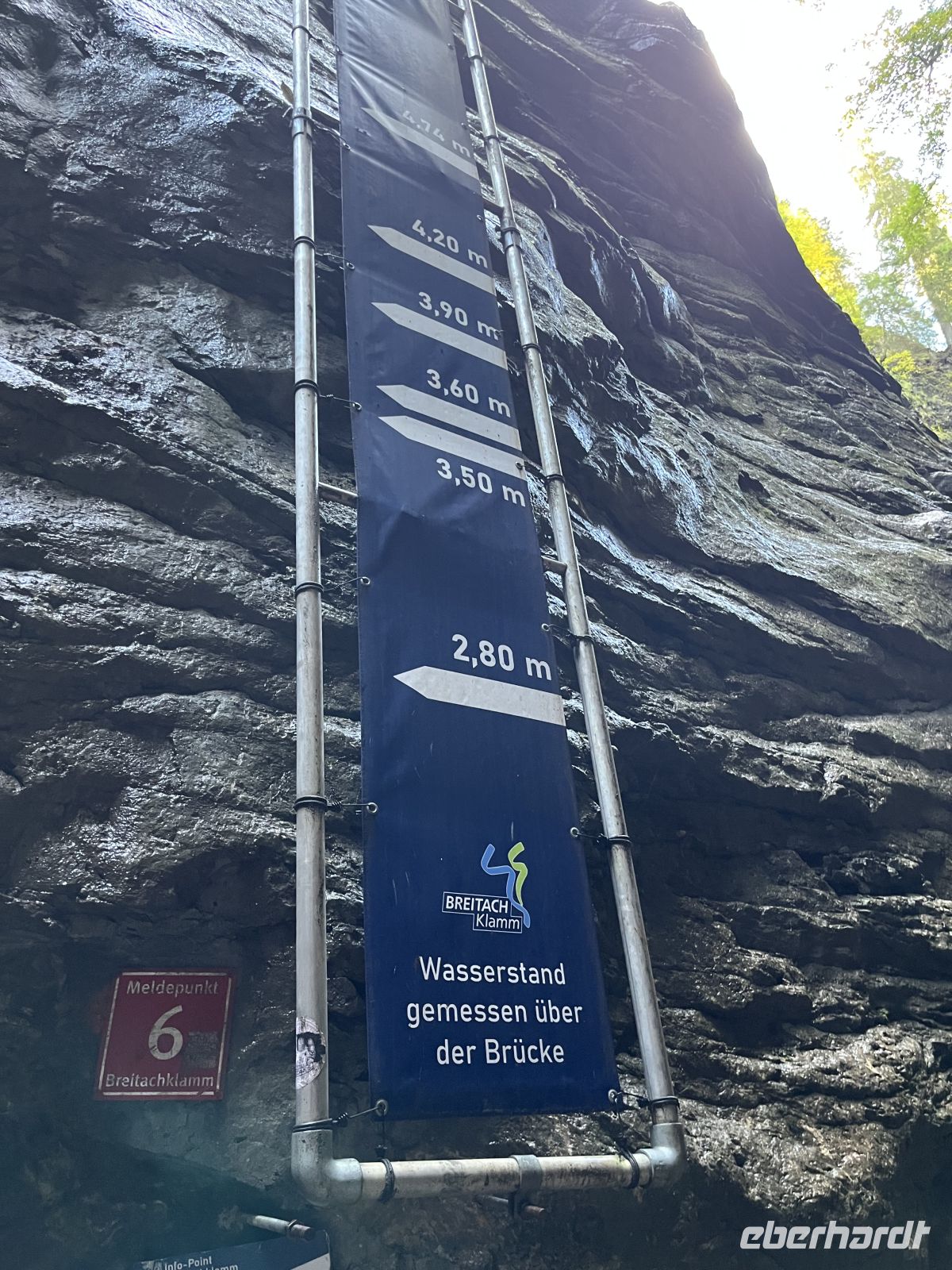 Breitachklamm - Hochwasserstände