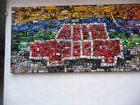 Aus Matchboxautos gefertigtes Kunstwerk.