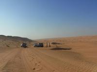 Stopp in der Sahara-Sandwüste