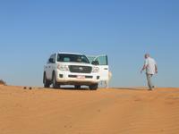 Stopp in der Sahara-Sandwüste