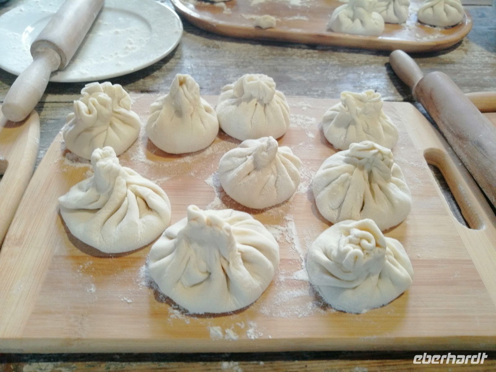 Chinkali - Teigtaschen mit Fleisch- oder Käsefüllung