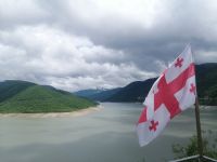 Fotopause am Schinwali-Stausee