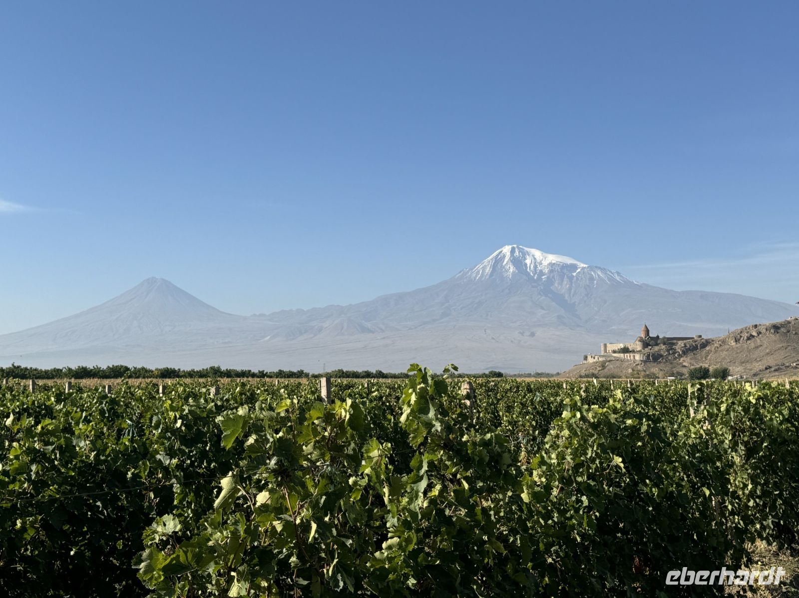 Großer und kleiner Ararat mit Kloster Khor Virap