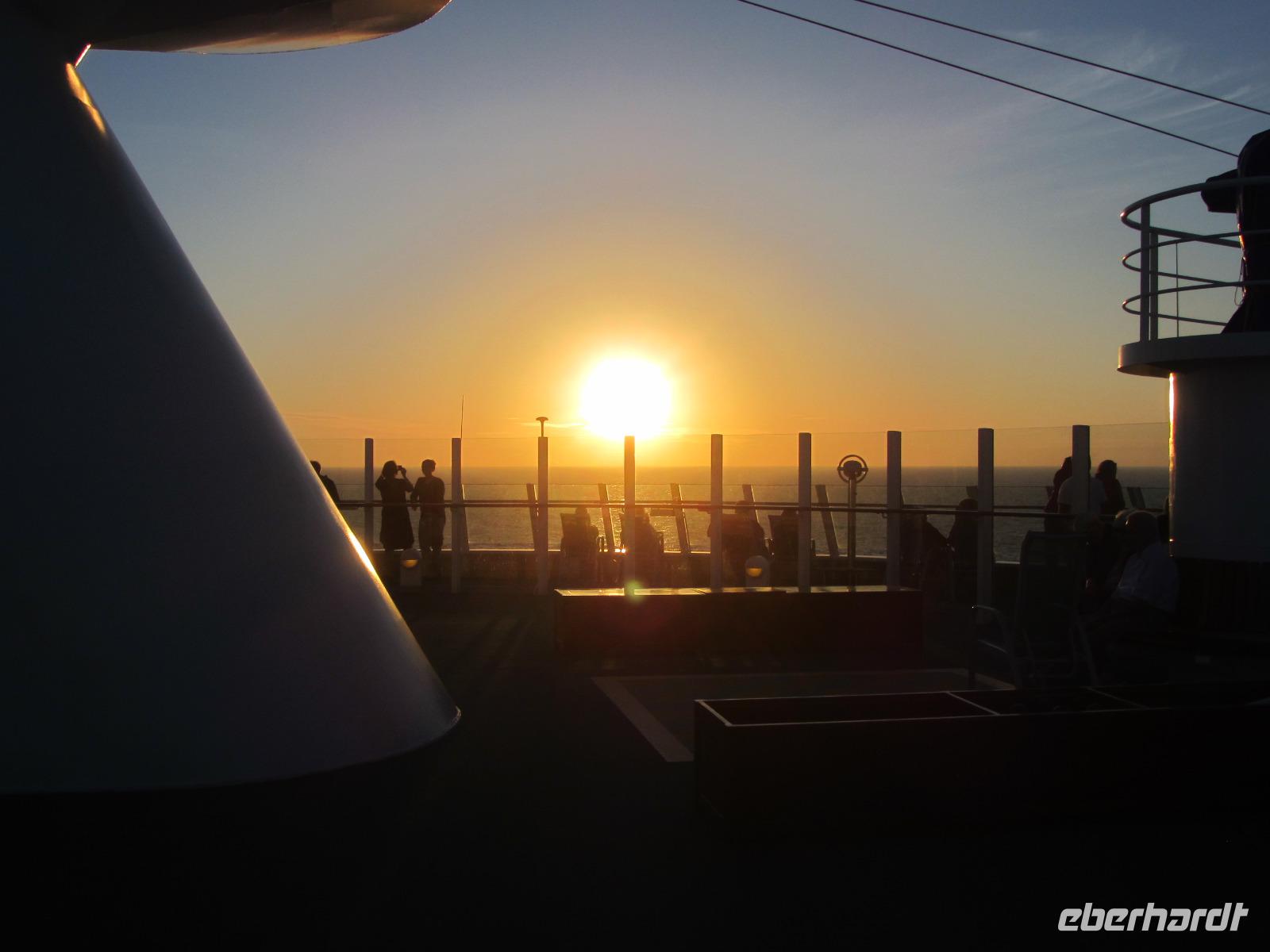 Sonnenuntergang  erster Seetag