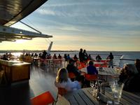 Sonnenuntergang beim Ablegen aus Kopenhagen