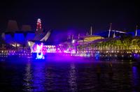 Bootstour in Singapur mit Lasershow am Marina Bay Sands Hotel
