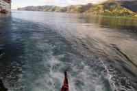 Ankunft in Akaroa, Neuseeland