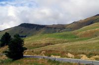 Foto-Stopp an der Hilltop Tavern mit Blick über die Landschaft