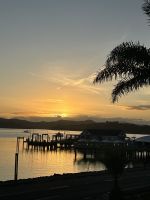 Frühstück bei Sonnenaufgang - Blick vom Restaurant des Hotels