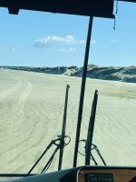 ...wir fahren mit dem Bus entlang!