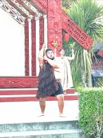kulturelle Show der Maori mit Haka-Demonstration