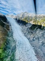der Foxgletscher aus dem Hubschrauber