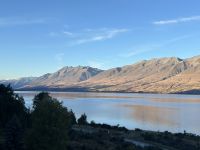 Blick von der Lodge auf den Ohau lake