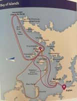 Unsere Route mit dem Schiff durch die Bay of Islands