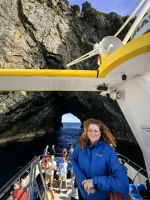 Reisebegleiterin Simone am Hole in the Rock, Bay of Islands