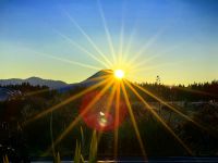 Vulkan Nagauruhoe im Tongariro Nationalpark bei Sonnenaufgang
