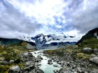 Auf dem Mount Cook Trail unterwegs